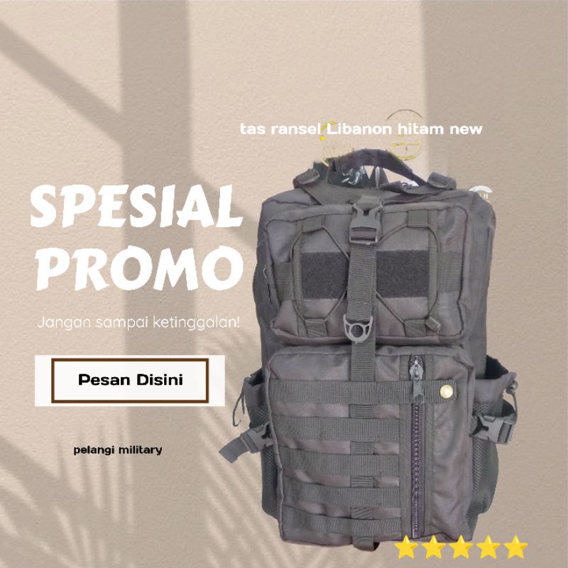 promo merdeka 17an🇲🇨Tas ransel Libanon new hitam/tas punggung pria/tas sekolah