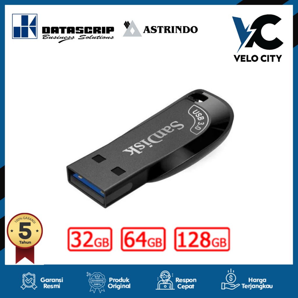 Flashdisk 128GB Sandisk Ultra USB 3.0 | Flash Drive CZ410 - Original Garansi 5 tahun