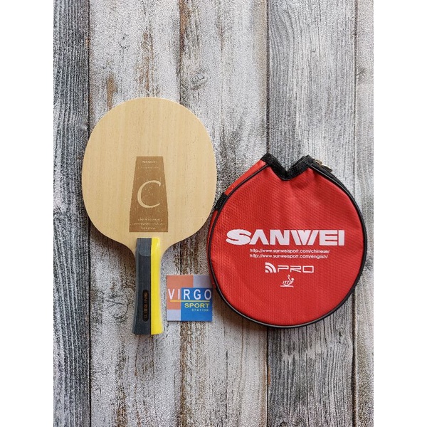 Jual Sanwei Accumulator C 5ply2carbon bonus cover kayu blade bat bet