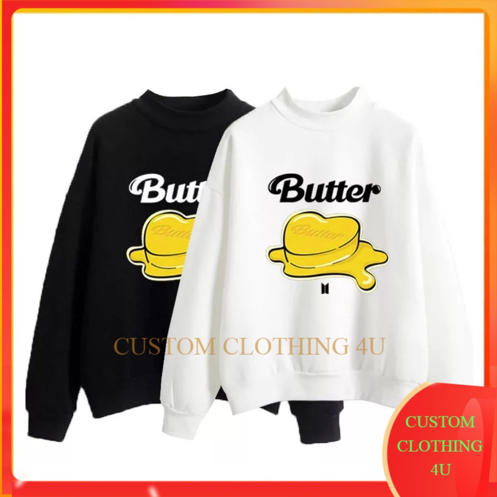 Jaket Sweater Butter Bts Hoodie Wanita Korea Oversize Hodie Cewek Tebal Kekinian Terbaru