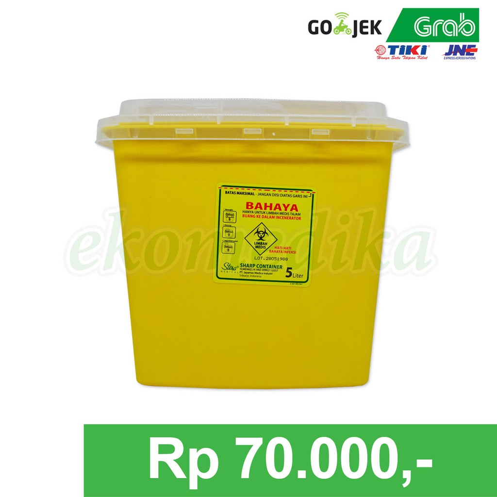 Sharp Container STERA Tempat Sampah Medis Limbah Medis / Jarum 5 Liter