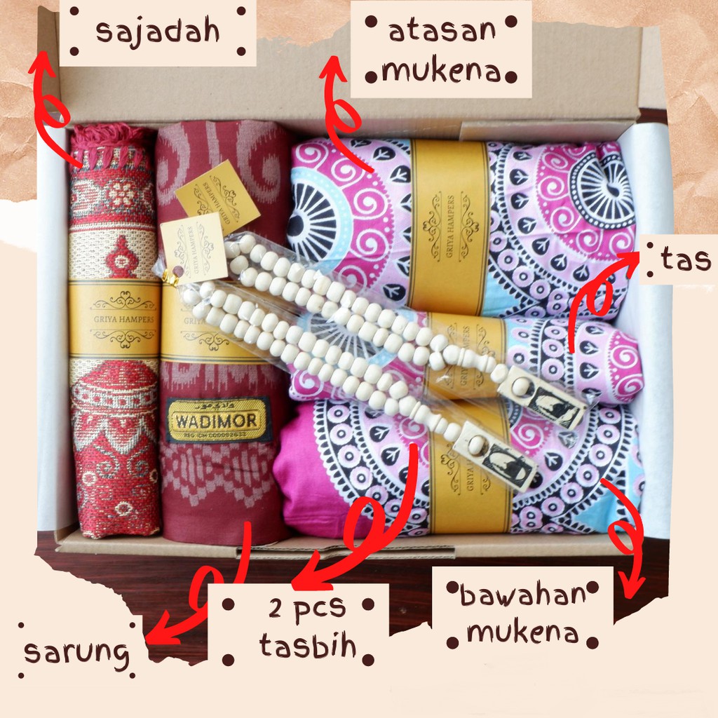 Kado Nikah / Hampers Wedding / Paket Sajadah Mukena dan Sarung