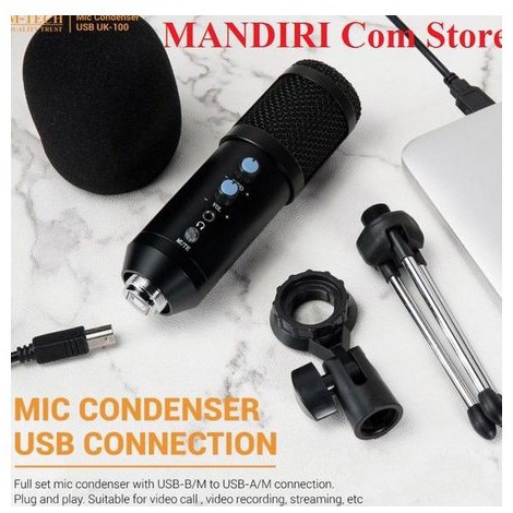 ITSTORE M-Tech Original MIC Microphone Condenser UK100 with Noise Cancelling UK-100  Mtech USB