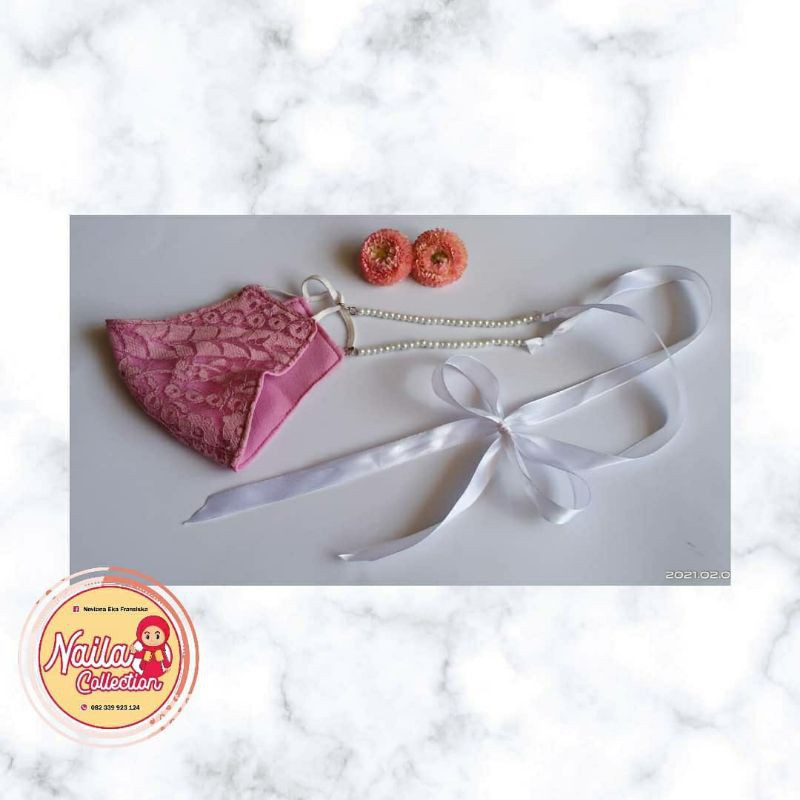 

Strap/Tali Masker Pita (pilihan pita dan mutiara bisa melalui pesan atau chat)