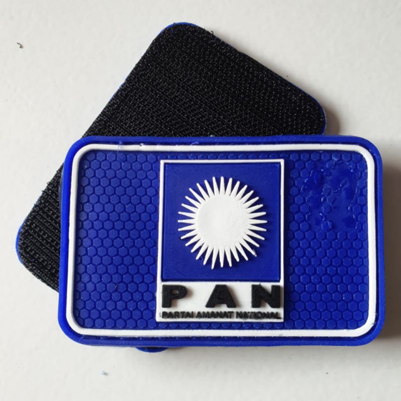 patch rubber logo partai PAN ( partai amanat nasional ) - tempelan emblem karet velcro