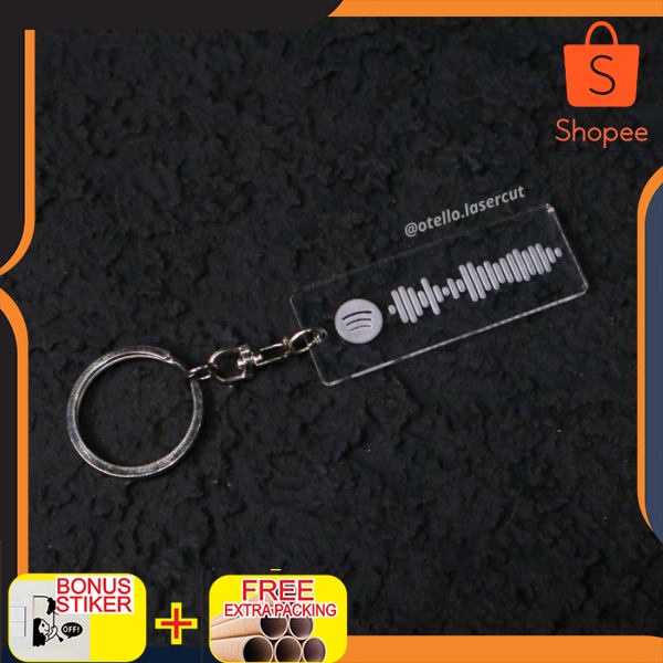Murah Custom Gantungan Kunci Label Spotify Barcode Akrilik Keychain Acrylic Elegan