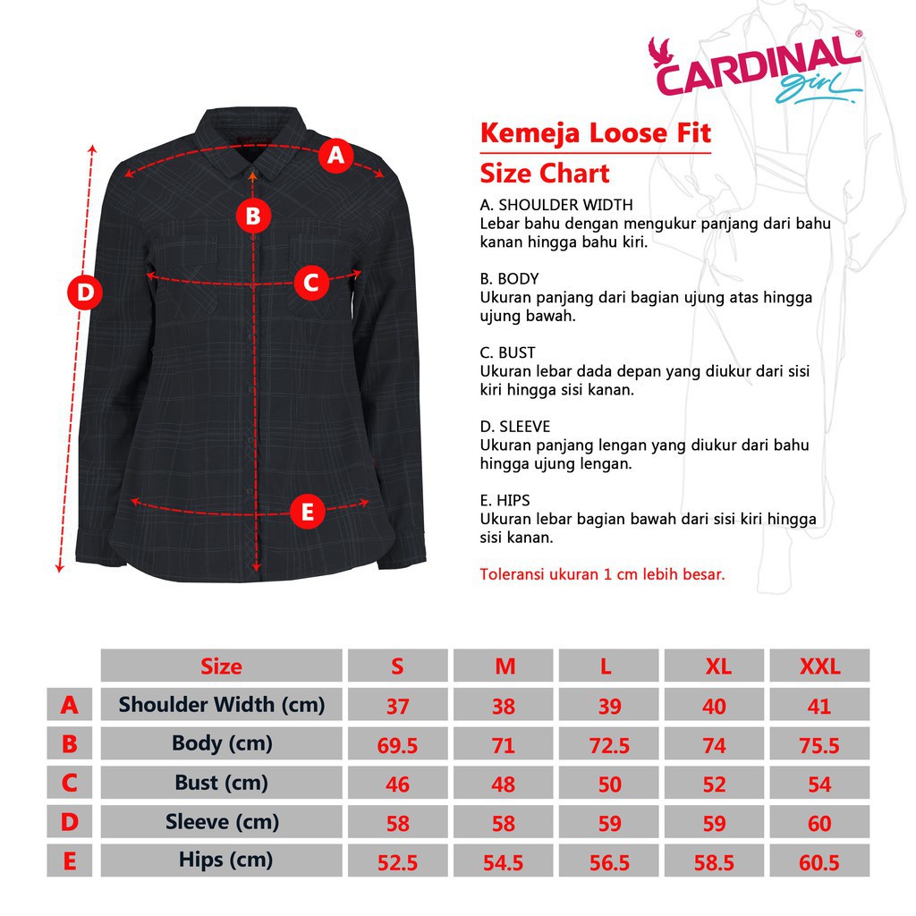 gof KJKB CARDINAL GIRL KEMEJA Pakaian Wanita Atasan Kemeja Hem Casual Santai Original Lengan Panjang