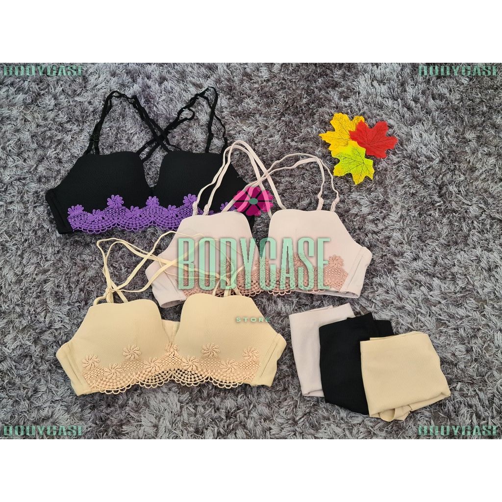 Bra setelan push up bra seamless dan celana dalam cantik size 32-36