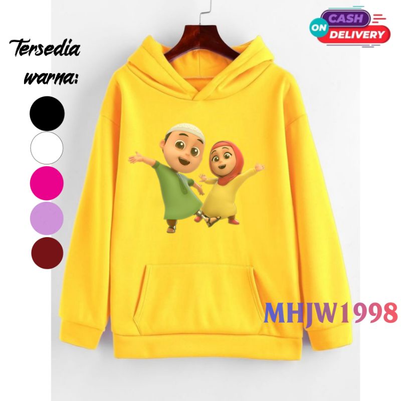 Sweater Hoodie Anak Nussa dan Rara Kartun Karakter Nusa Dan Rara/Switer Hodie Anak Nussa dan Rara Ka