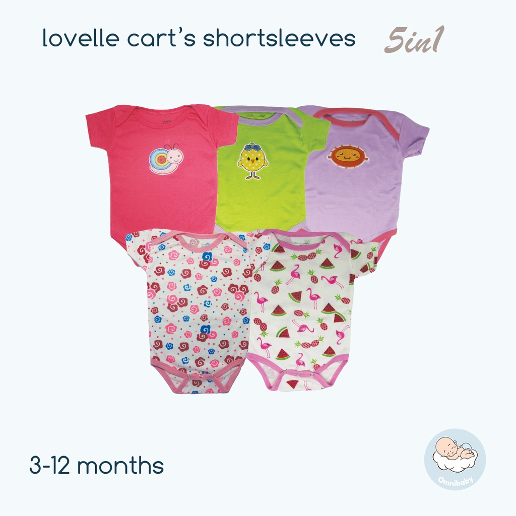 lovelle cart's jumper pendek bayi laki laki, bayi permpuan 5in1 0-12 bulan SNI