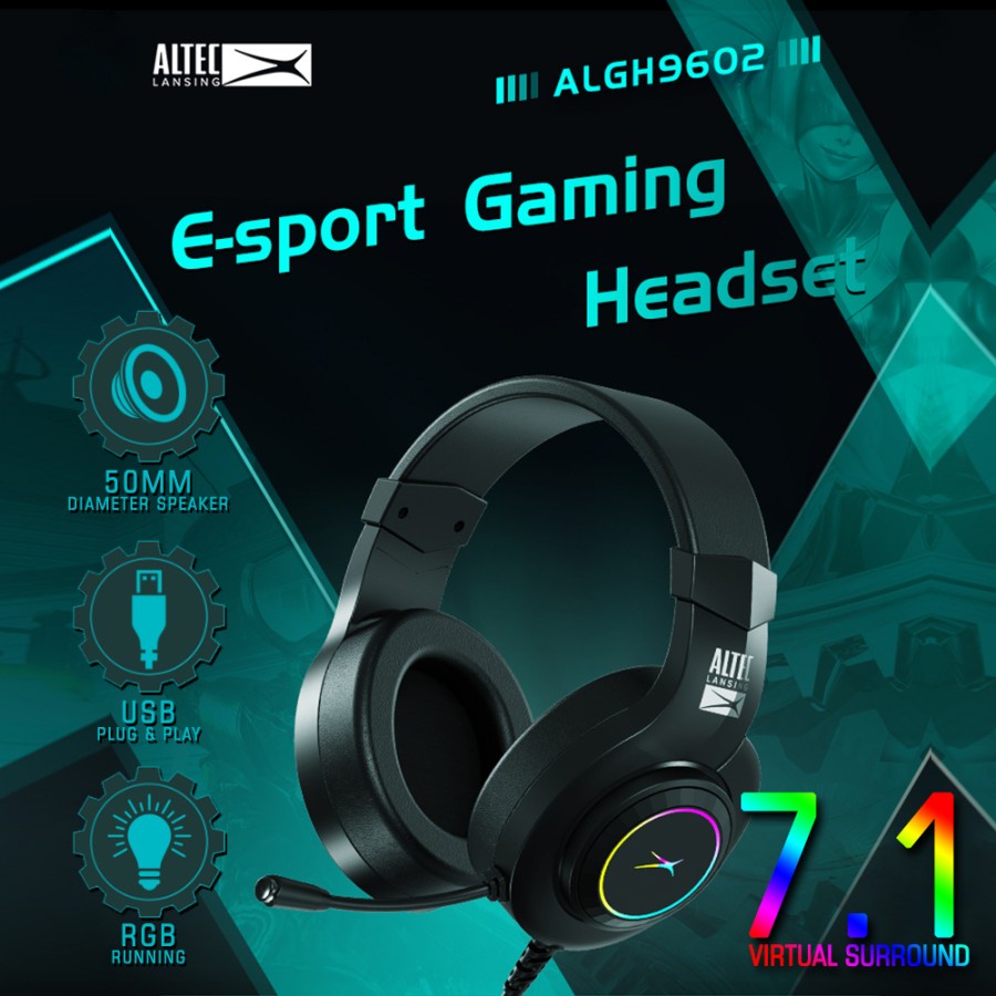 Headset Headphone Gaming Altec Lansing ALGH9602 - RGB - 7.1 SURROUND