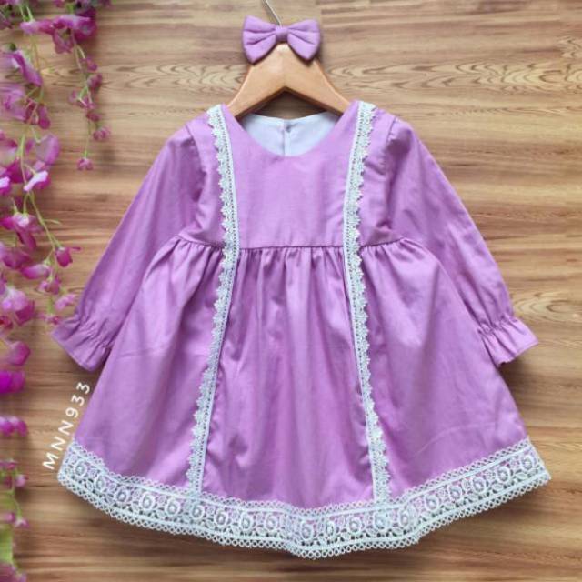 READY STOCK BABY DRESS LENGAN PANJANG 0 24 BULAN FREE 