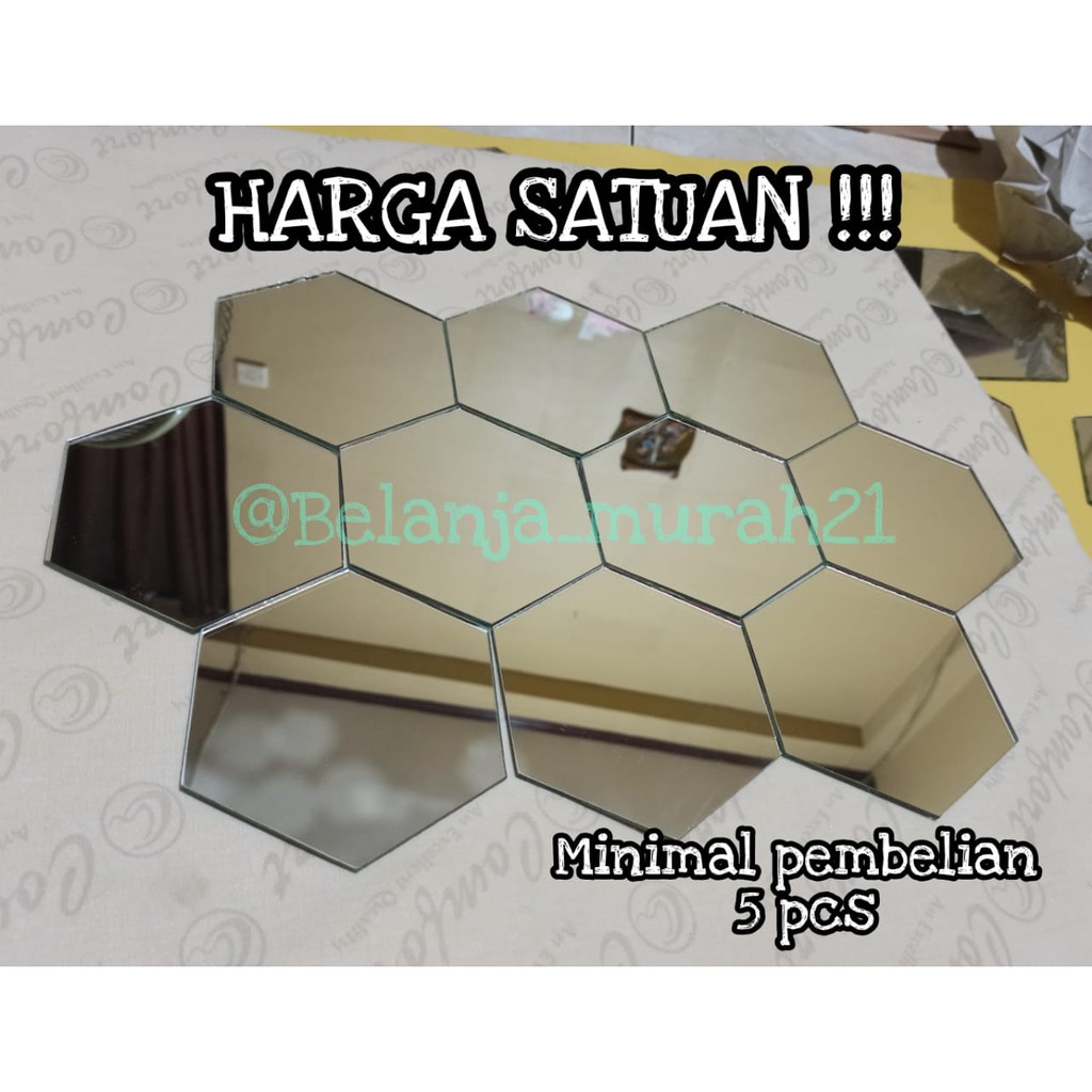  TERMURAH Kaca  Cermin Hexagonal  Asli Cermin Murah 