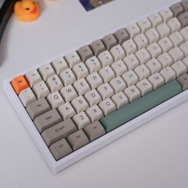 PBT Keycap Sublimasi Retro Industri Pencocokan Warna Abu-abu untuk Keyboard Mekanik Ikbc84 Keycap 980 Keycap