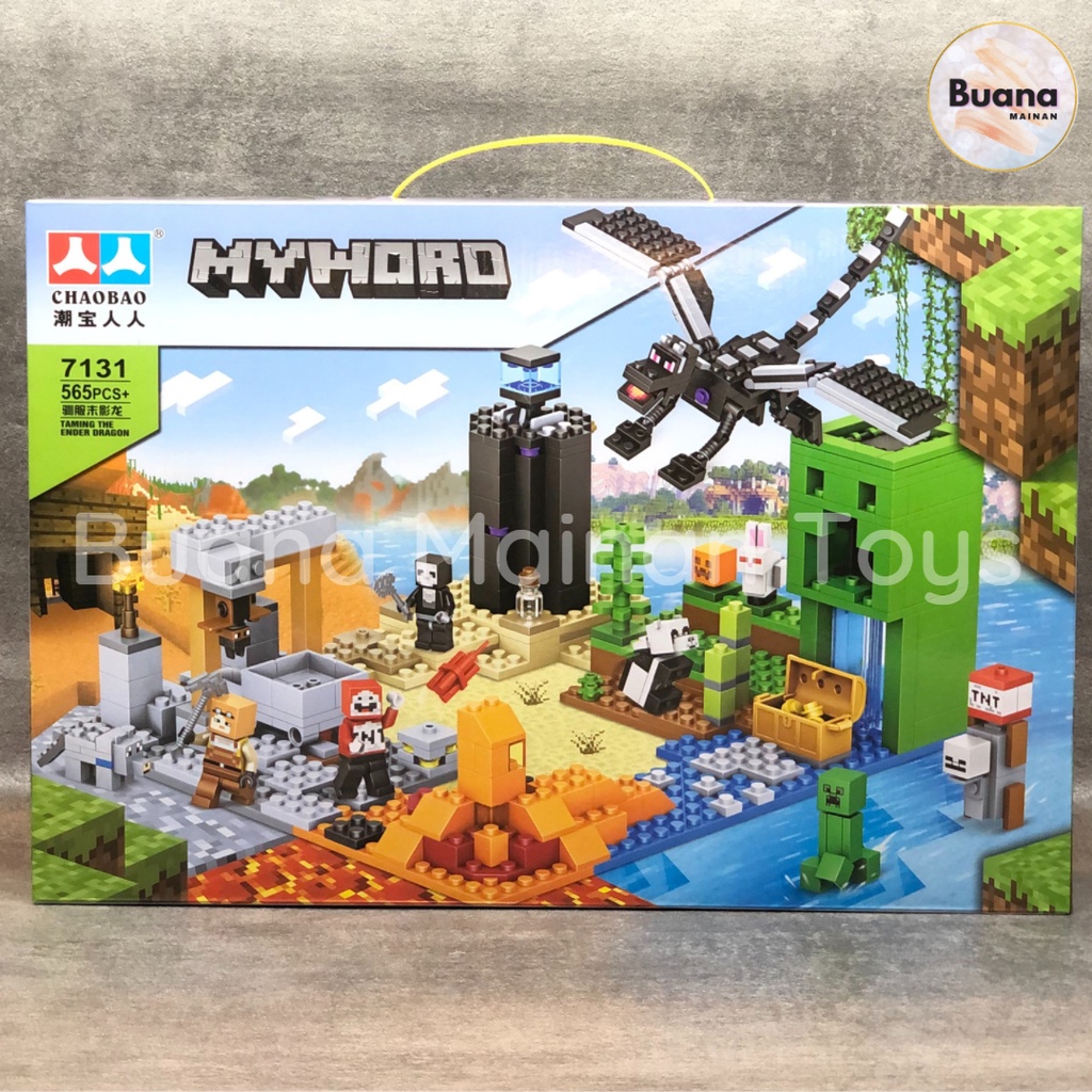 BRICKS CHAOBAO MY WORLD BLACK DRAGON 7131 MAINAN EDUKASI ANAK BRICK MINECRAFT BALOK KREASI KREATIF