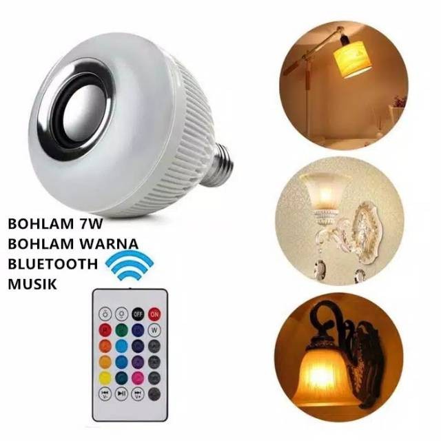 Bohlam Speaker Musik Bluetooth 2 in 1 Lampu Speaker Bluetooth