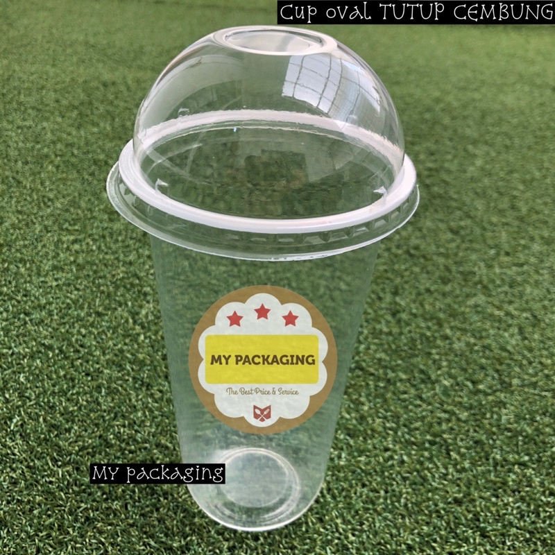 Tutup Gelas Plastik / Dom Lid POLOS Cembung (harga 50pcs) TEBAL