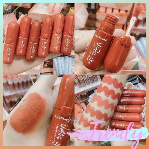 [LUSINAN] Kiss Beauty Velvet Lips Lipgloss 8 Warna.