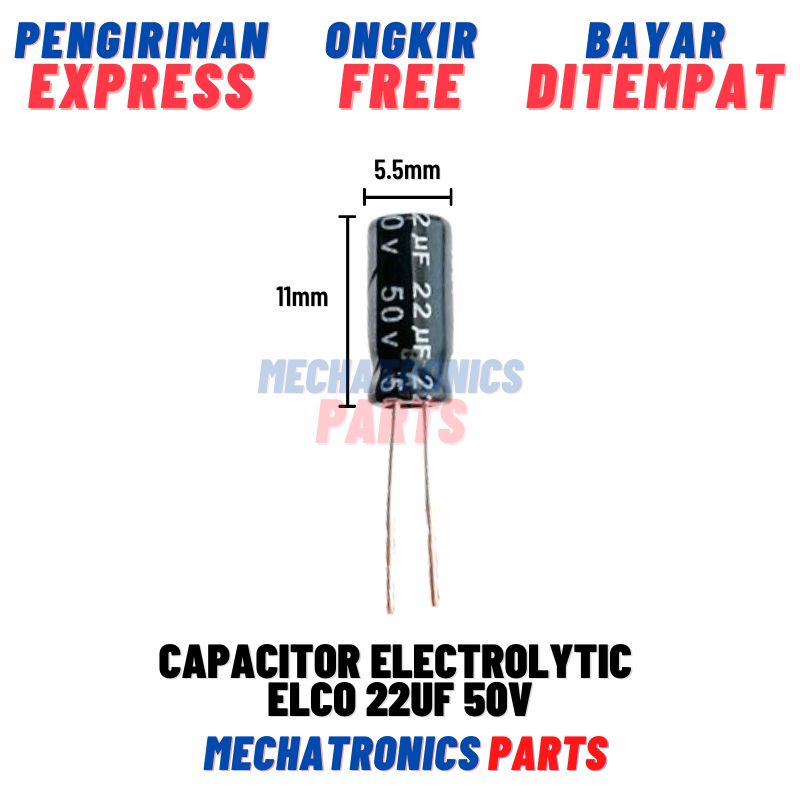 [PAS-9030] CAPACITOR ELECTROLYTIC ELCO KAPASITOR ELEKTROLIT ELKO 22UF 22UF/50V