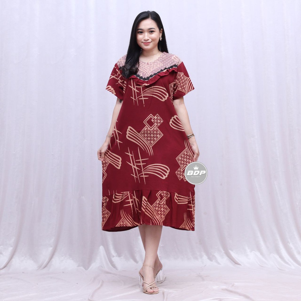 Dianputri - Daster Arab Zeema | Rayon Super Grade A | Resleting Depan Busui | Renda Milo Ori-sasha maroon