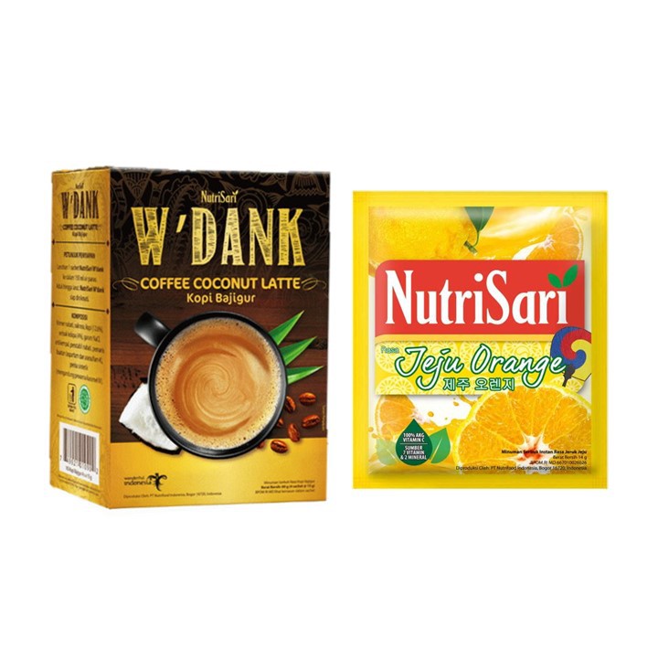 Nutrisari Jeruk Jeju Isi 10s & W'Dank Kopi Bajigur 4s.