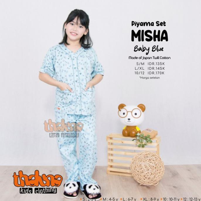 BANTING HARGA PIYAMA SET ANAK PIAMA ANAK PEREMPUAN BAJU TIDUR ANAK BY THALUNA KIDS - 10-12 tahun