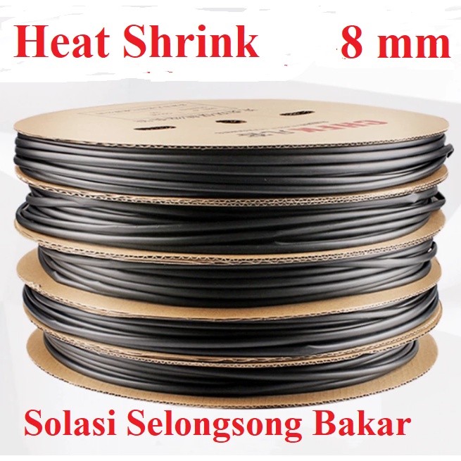 Heatshrink Heat Shrink Selang Tube Selonsong Selang Bakar 8mm 8 mm