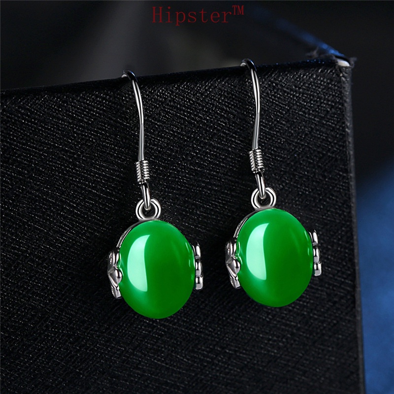 Fashion Hot Vintage Colored Gemstone Silver Stud Earrings