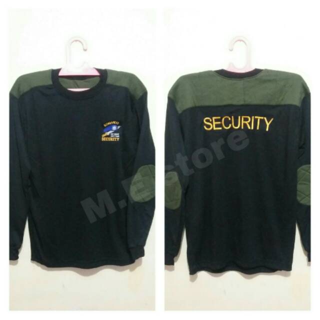 Kaos security/satpam lengan panjang logo bordir