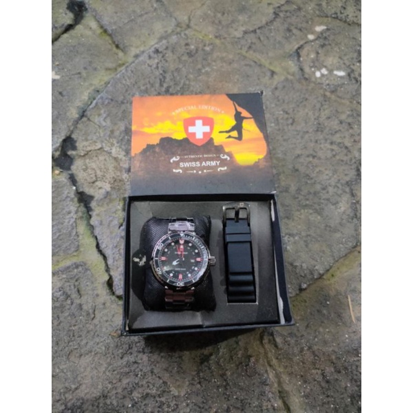 Jam tangan pria special edition diver batere full black hitam