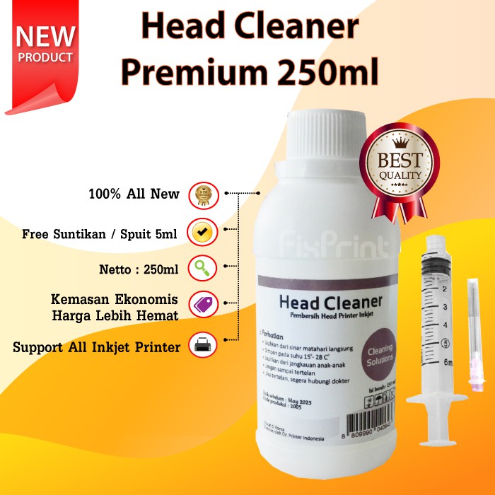Head Cleaner Premium All Inkjet Printer 250ml