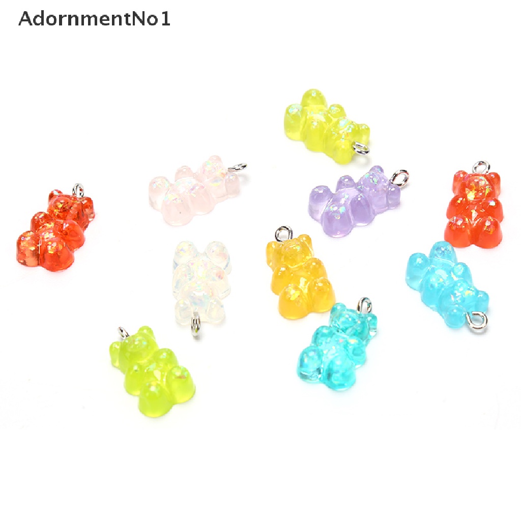 (AdornmentNo1) 10pcs Liontin Bentuk Beruang Bahan Resin Untuk Membuat Perhiasan DIY