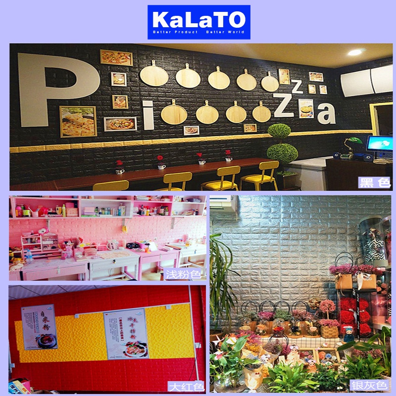 (KaLaTO) Wallpaper Dingding 3D Foam Motif Batu Bata 70 x 77 CM Dekorasi Dinding Kamar Murah Wallpaper 3D Foam-7