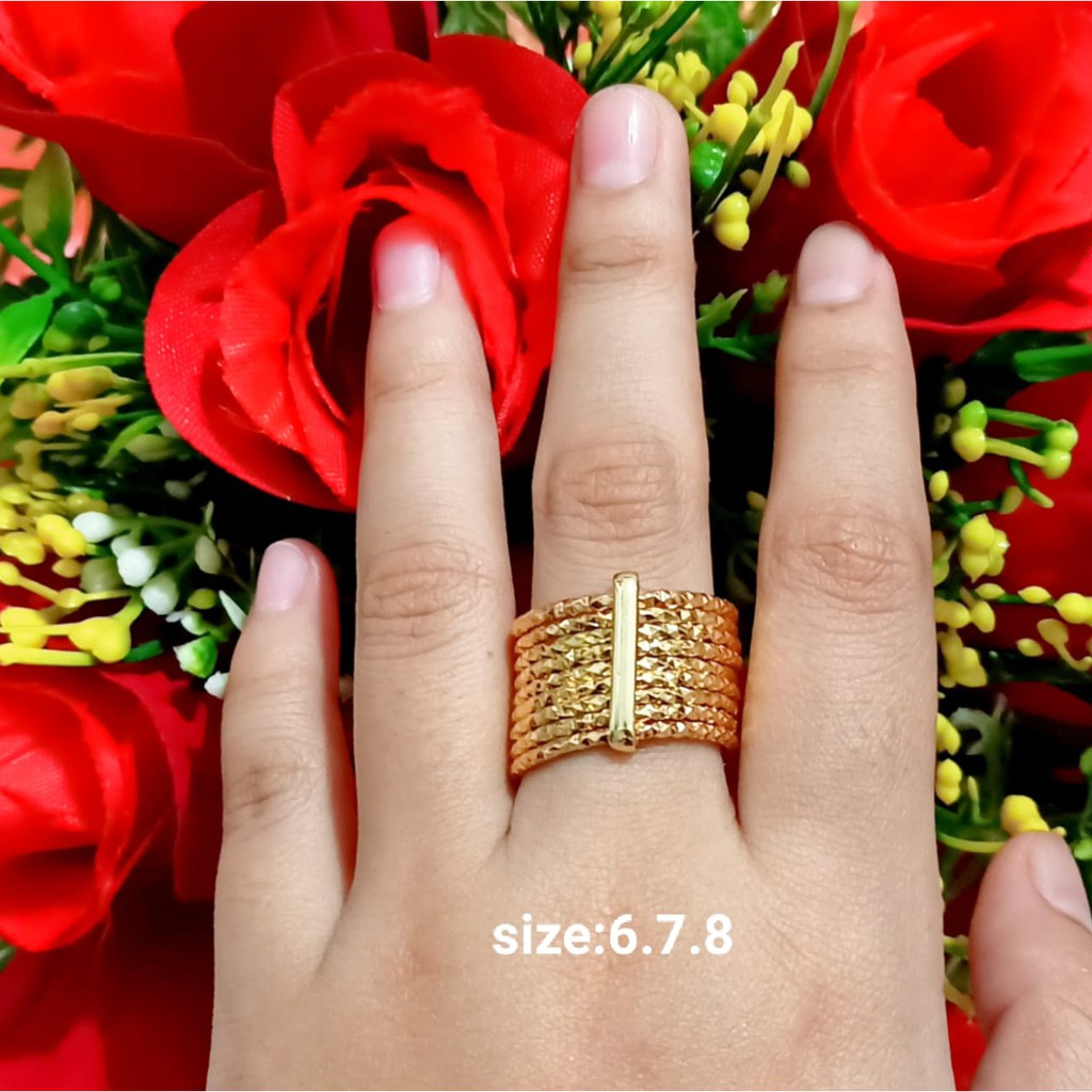 Cincin Dewasa Keroncong Polos perhiasan wanita Gold dan Silver limited edition (COD)