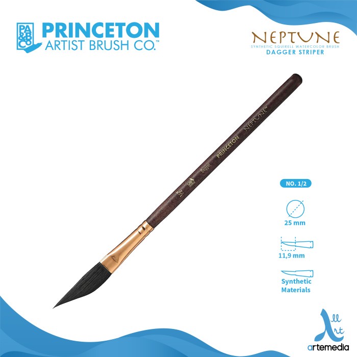 

Kuas Lukis Princeton Neptune 4750DG Dagger Striper Synthetic Brush SH - NO. 1/2