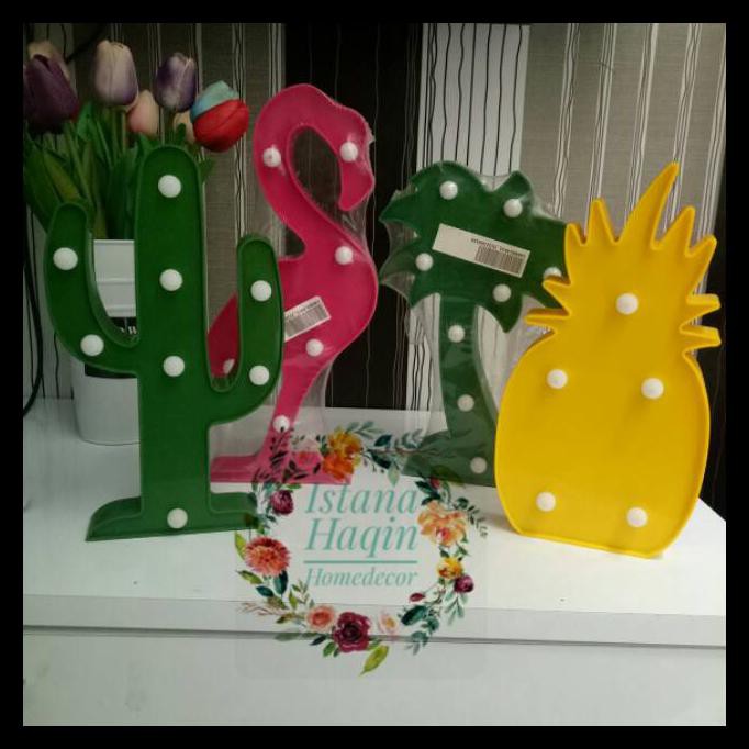 BAYAR DI TEMPAT Lampu Hias lampu meja lampu tidur Kaktus Flaminggo Nanas Pohon Love Heart ukuran