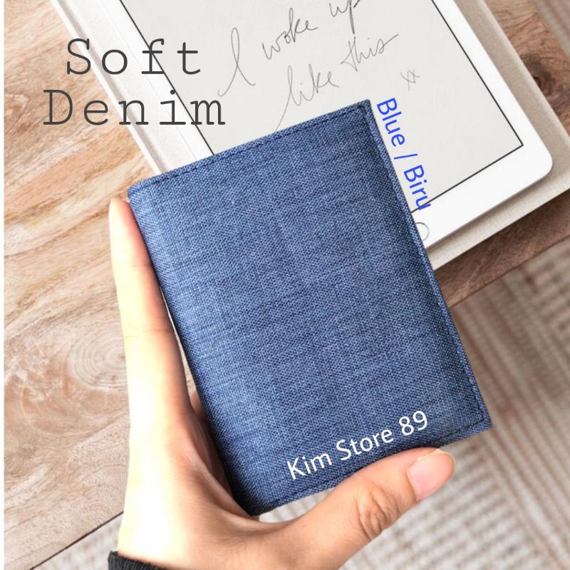 DOMPET KARTU CARD HOLDER SOFT DENIM NAVY  PRIA WANITA