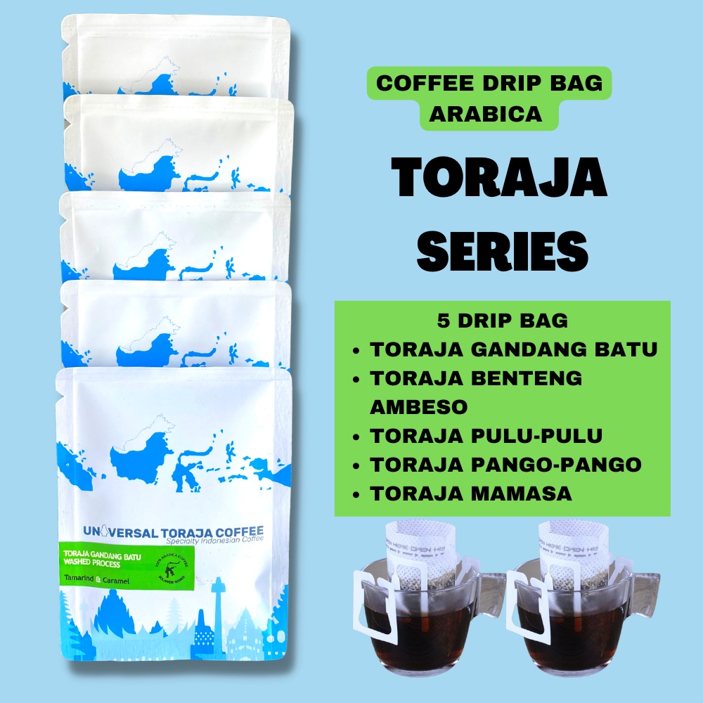 

Toraja Series Kopi Arabika Drip Bag Coffee 5pcs
