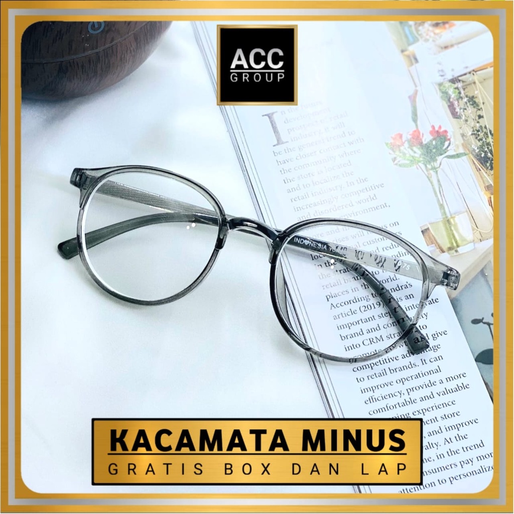 MINUS KACAMATA OVAL CASUAL UKURAN 0.50-5.00 FREE BOX DAN LAP