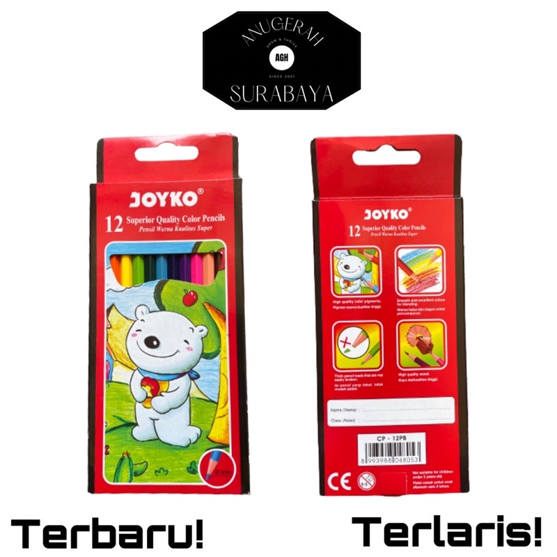 

Pensil Warna 12 Joyko / Pencils / Color / Ukuran Panjang / Anugerah