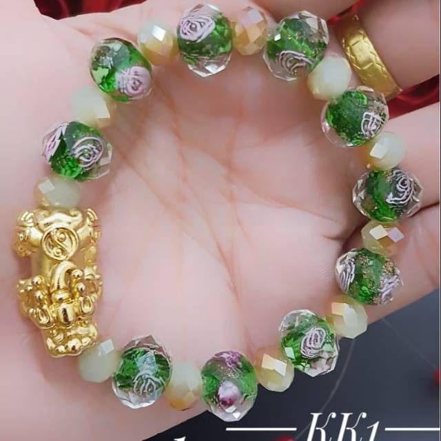 Set perhiasan Gelang naga batu mutiara  0310