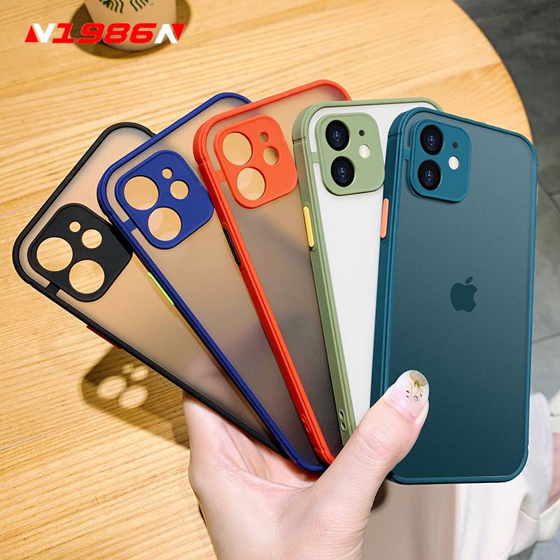 Camera Protection Phone Case For iPhone 12 Mini 11 Pro Max XR XS Max 6S 8 7 Plus SE2 Matte Bumper Shockproof Soft TPU Clear Case