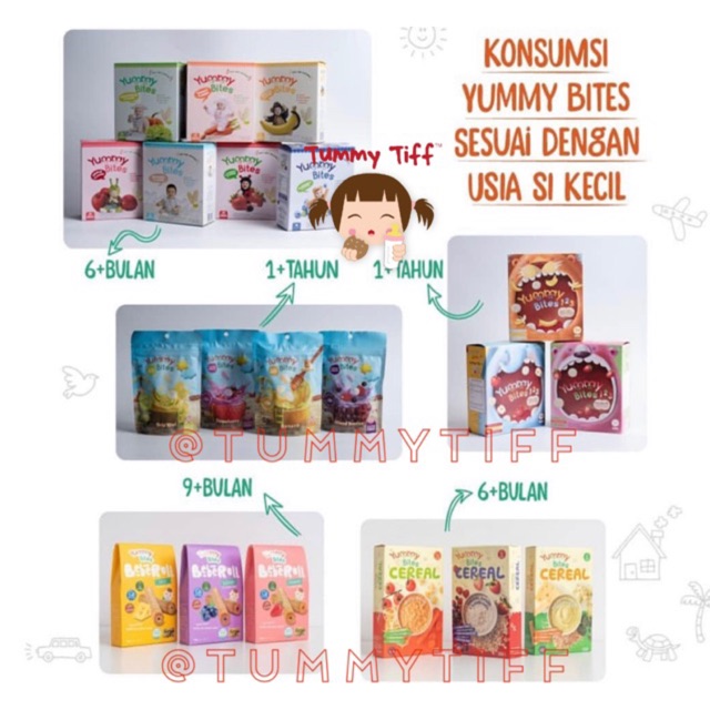 Yummy Bites Baby Rice Cracker / beberoll / Yummy bites cereal / mie baby / mpasi anak