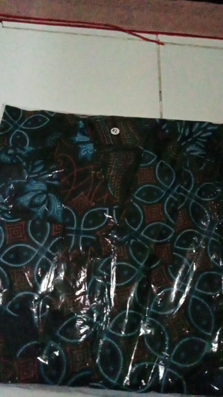 Atasan Batik Couple Seno Biru M L Xl Xxl