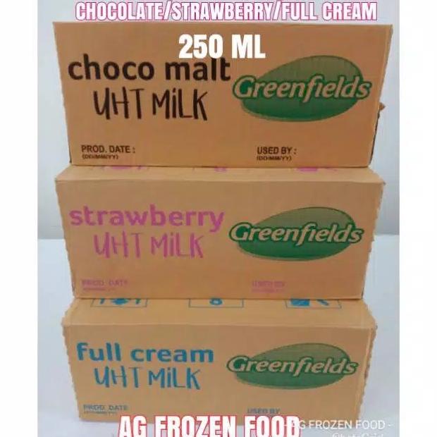

BAYAR DITEMPAT Greenfield UHT milk 250ml all variant/ dus isi 24pcs - Strawberi