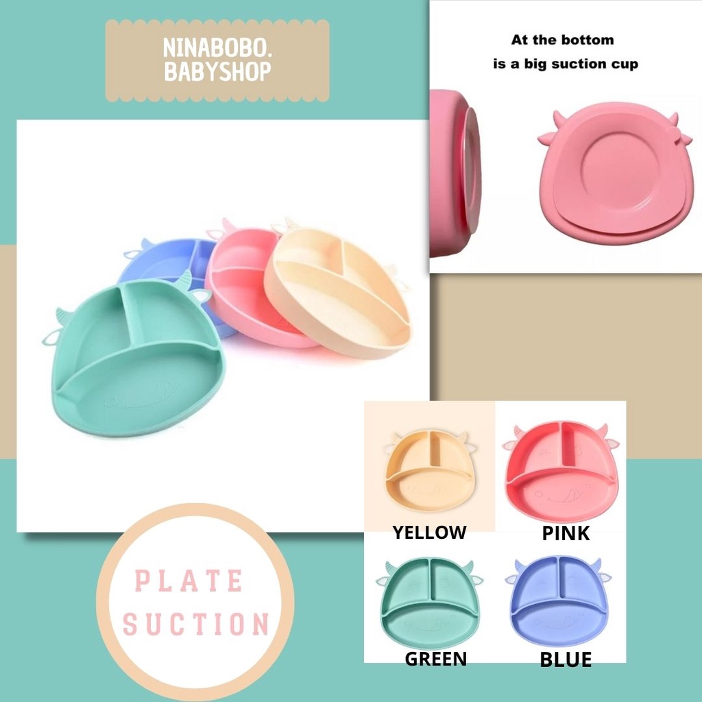 Piring silikon suction bayi anti tumpah / platemat suction baby