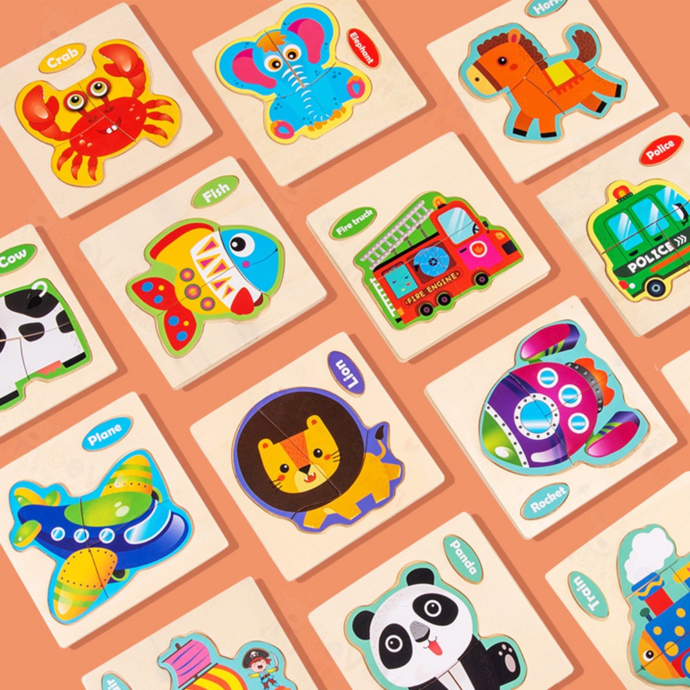 BEVAVAR Mainan Puzzle Kayu Anak Mainan Kayu Edukasi- Wooden Toys