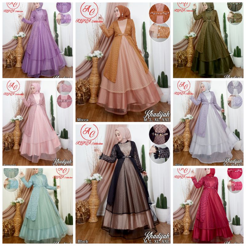 gamis modern Khadijah aldza / gamis rompi / gaun cantik / gamis muslim / gamis pesta / gamis lebaran