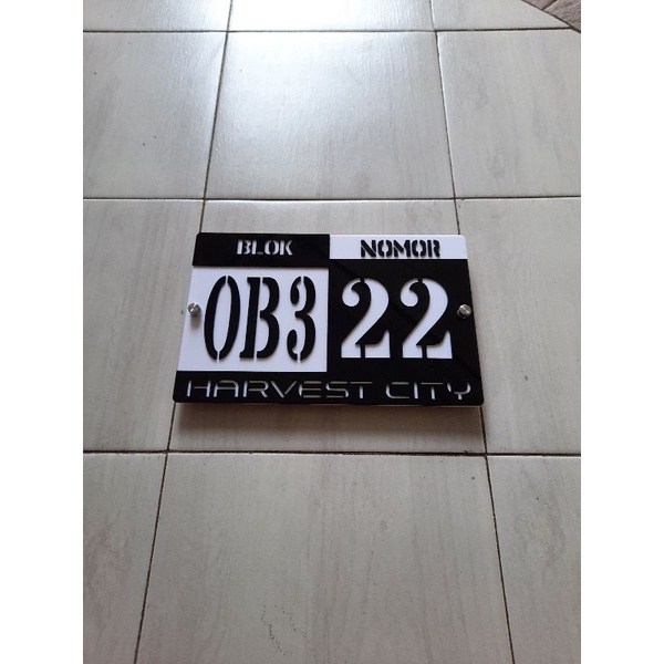 Nomor rumah akrilik - plat nomor rumah akrilik