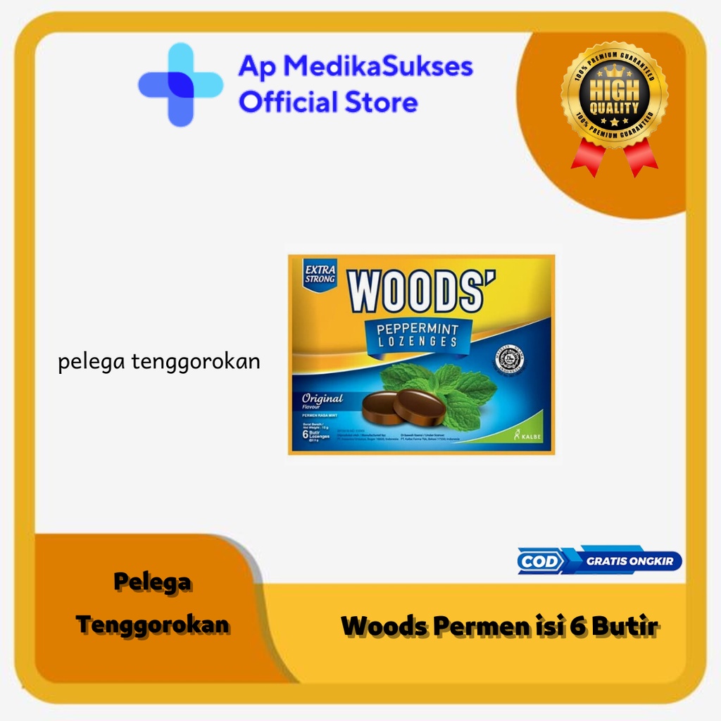 

PERMEN WOODS PEPPERMINT LOZENGES 6' PERMEN WOOD BATUK WOODS LOZENGES